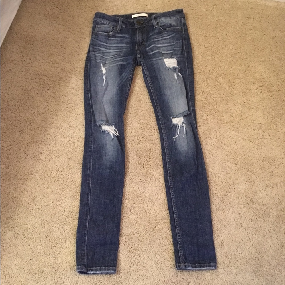 Eunina Maxwell Low Rise Skinny Regular Distressed Jeans